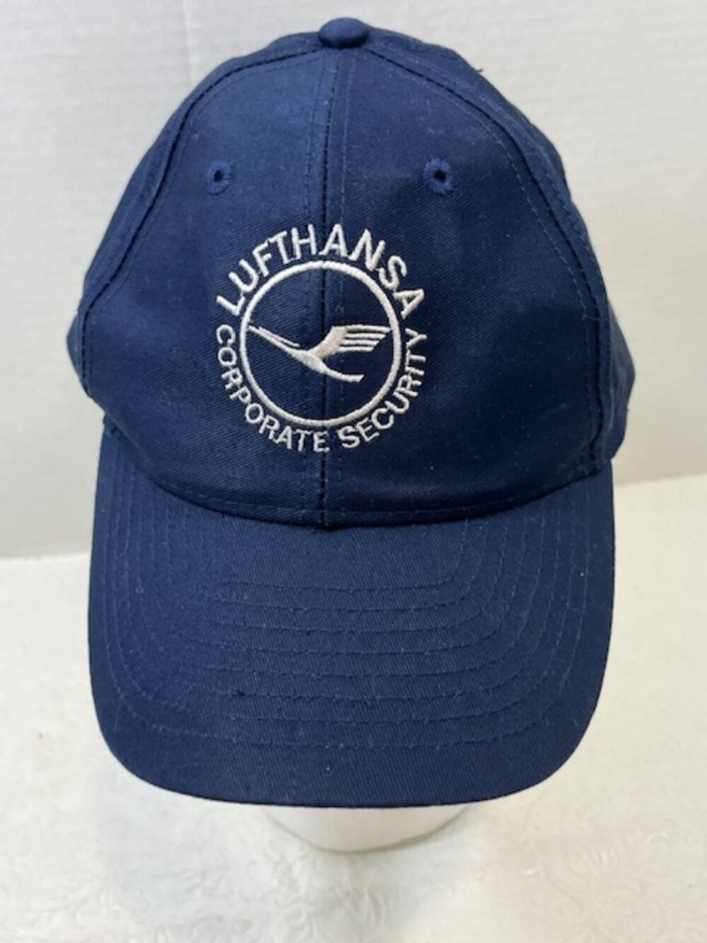 "Lufthansa Corporate Security" Navy Blue Adjustable Velcro Embroidered Cap Hat